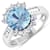 3.33ctw Blue Aquamarine and Diamond 14K White Gold Halo Ring