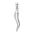 14k White Gold Large 3D Italian Horn Pendant