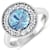 2.38ctw Blue Aquamarine and Diamond 14K White Gold Halo Ring