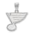 Rhodium Over Sterling Silver NHL LogoArt St. Louis Blues Medium Pendant