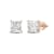 White Cubic Zirconia 14k Rose Gold Studs With Velvet Gift Box 2.00ctw