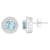 6mm Round Aquamarine 1/5 ctw Diamond Rhodium Over Sterling Silver Halo
Stud Earrings