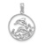 Rhodium Over 14k White Gold Textured Double Dolphin in Circle Pendant