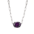 Purple Cubic Zirconia Rhodium Over Sterling Silver Paperclip Necklace 4.03ctw