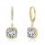 Square CZ Halo Drop Earrings In 14K Gold Over Sterling Silver