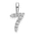 Rhodium Over 14k White Gold Diamond Number 7 Pendant