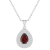 8x5mm Pear Shape Garnet And White Topaz Rhodium Over Sterling Silver
Double Halo Pendant w/Chain