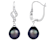 7-7½mm Black Cultured Freshwater Pearl and Cubic Zirconia Rhodium Over
Sterling Silver Earrings