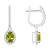 7x5mm Oval Peridot 1/3 ctw Diamond Rhodium Over Sterling Silver Halo
Dangle Earrings