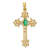 14K Yellow Gold 5x3mm Oval Emerald Cross Pendant