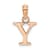 14k Rose Gold Polished Block Letter Y Initial Pendant