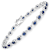 Blue Sapphire Rhodium Over Sterling Silver Tennis Bracelet 5ctw