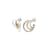 Rhodium Over Sterling Silver Two-Tone Triple Hoops
