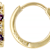 Amethyst And Lab Sapphire Huggie Solid 10K Yellow Gold 0.07ctw