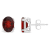 8x6mm Oval Garnet Rhodium Over Sterling Silver Stud Earrings
