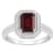 8x6mm Emerald Cut Garnet 1/5 ctw Diamond Rhodium Over Sterling Silver
Halo Ring
