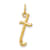 10K Yellow Gold Polished Letter t Initial Charm
