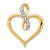 10k Yellow Gold and Rhodium Over 10k Yellow Gold Diamond Heart and
Infinity Pendant