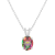 10x8mm Oval Mystic Topaz With Diamond Accents Rhodium Over Sterling
Silver Pendant with Chain