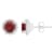 6mm Round Garnet 1/5 ctw Diamond Rhodium Over Sterling Silver Halo Stud Earrings