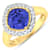 Cushion Cut Violet Tanzanite and White Diamond 14K Yellow Gold Halo Ring
2.23 ctw