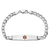 Rhodium Over 14k White Gold Medical Soft Diamond Shape Red Enamel Curb
ID Bracelet