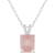 10x8mm Emerald Cut Rose Quartz With Diamond Accents Rhodium Over
Sterling Silver Pendant with Chain