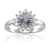 Heart Shape Aquamarine with White Topaz Accents Sterling Silver Ring, 1.06ctw