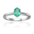 Oval Emerald Sterling Silver Solitaire Ring, 0.85ct
