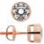 White Cubic Zirconia 14k Rose Gold Studs With Velvet Gift Box 2.00ctw