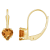 5mm Heart Shape Citrine 10k Yellow Gold Drop Earrings