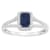 6x4mm Emerald Cut Sapphire 1/4 ctw Diamond Rhodium Over Sterling Silver
Halo Ring
