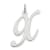 Rhodium Over Sterling Silver Fancy Script Letter X Initial Charm