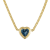 14K Yellow Gold Over Sterling Silver London Blue Topaz Heart Curb Chain
Necklace 1.0ctw
