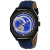 Christian Van Sant Men's Machina Blue Dial, Blue and Black Leather Strap Watch