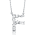 Initial F Mixed Cut CZ Pendant Necklace In Sterling Silver 18 Inch