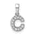 14K White Gold Diamond Letter C Initial with Bail Pendant