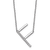 Rhodium Over 14k White Gold Sideways Diamond Initial F Pendant Cable
Link 18 Inch Necklace