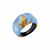 Ice Blue Acrylic Ring with Gold Leaf