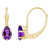 6x4mm Pear Shape Amethyst 10k Yellow Gold Drop Earrings