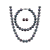 7-7.5mm Black Cultured Freshwater Pearl Sterling Silver Jewelry Set