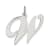 Rhodium Over Sterling Silver Fancy Script Letter W Initial Charm