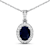 1.30ctw 14K White Gold Blue Sapphire and White Diamond Pendant with 18
inch Cable Chain