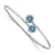 Rhodium Over 14k White Gold Blue Topaz and Diamond Flexible Bangle