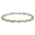 Rhodium Over 14k White Gold Floral Diamond and Peridot Bracelet