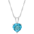 8mm Heart Shape Blue Topaz Rhodium Over Sterling Silver Pendant With Chain