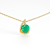Natural Green Agate 14K Yellow Gold Over Sterling Silver Round Shape
Pendant with Chain