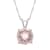 8mm Round Rose Quartz Rhodium Over Sterling Silver Pendant With Chain