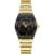 Bulova Women's Gemini Black Dial, Yellow Stainless Steel Watch
