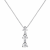 White Cubic Zirconia 14k White Gold Pendant With Chain 0.20ctw